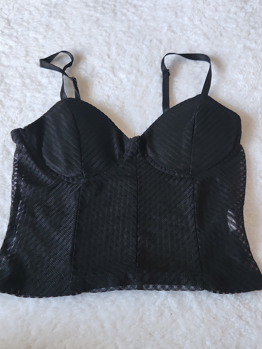 Timing Black Lace Bustier Top - S
